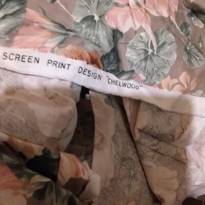 Vintage Gardinen Siebdruck Stoff unbenutzt. 18 Yards mal 54 Ins Drop.