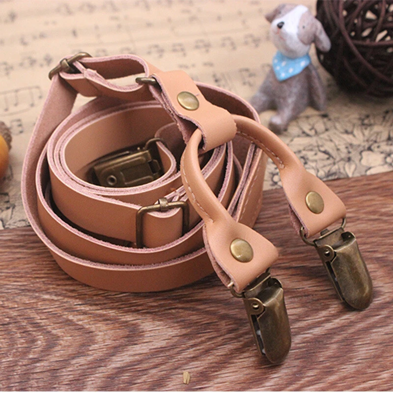 Nuevo Hombres Cuero Genuino Tirantes Ajustables Espalda en Y Clip-On Soporte Boda Fiesta Foto 3 de 4