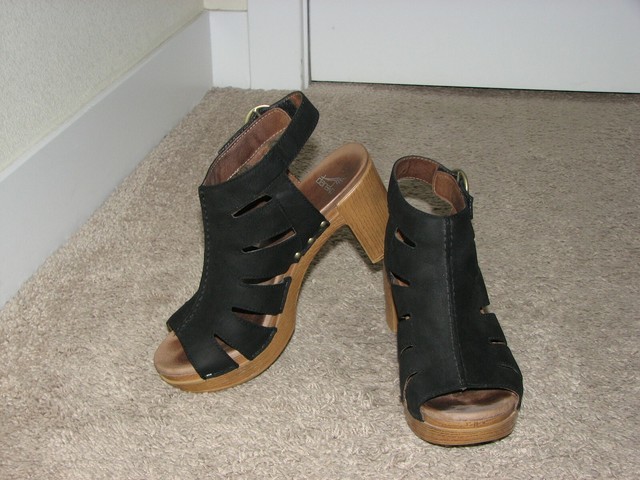 BLACK DANSKO DEMETRA NUBUCK LEATHER ANKLE BOOTIE CAGE SANDAL 38 | eBay