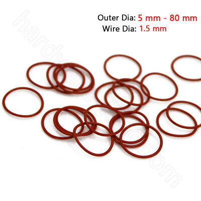 OD 5 mm 80 mm qualité alimentaire O-Ring 1.5 mm épaisseur Clair Silicone Rubber O Rings