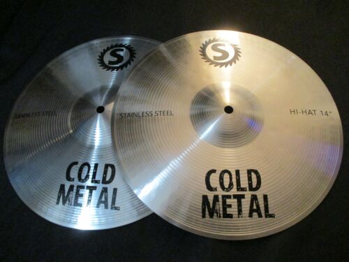14" Inch Cold Metal Stainless Steel Hi-Hat Pair Cymbal - Picture 1 of 2