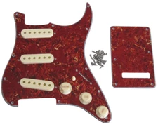 Red Tortoise Shell SSS Pickguard Kit ,Cream knobs, and Cream Covers for Strat®