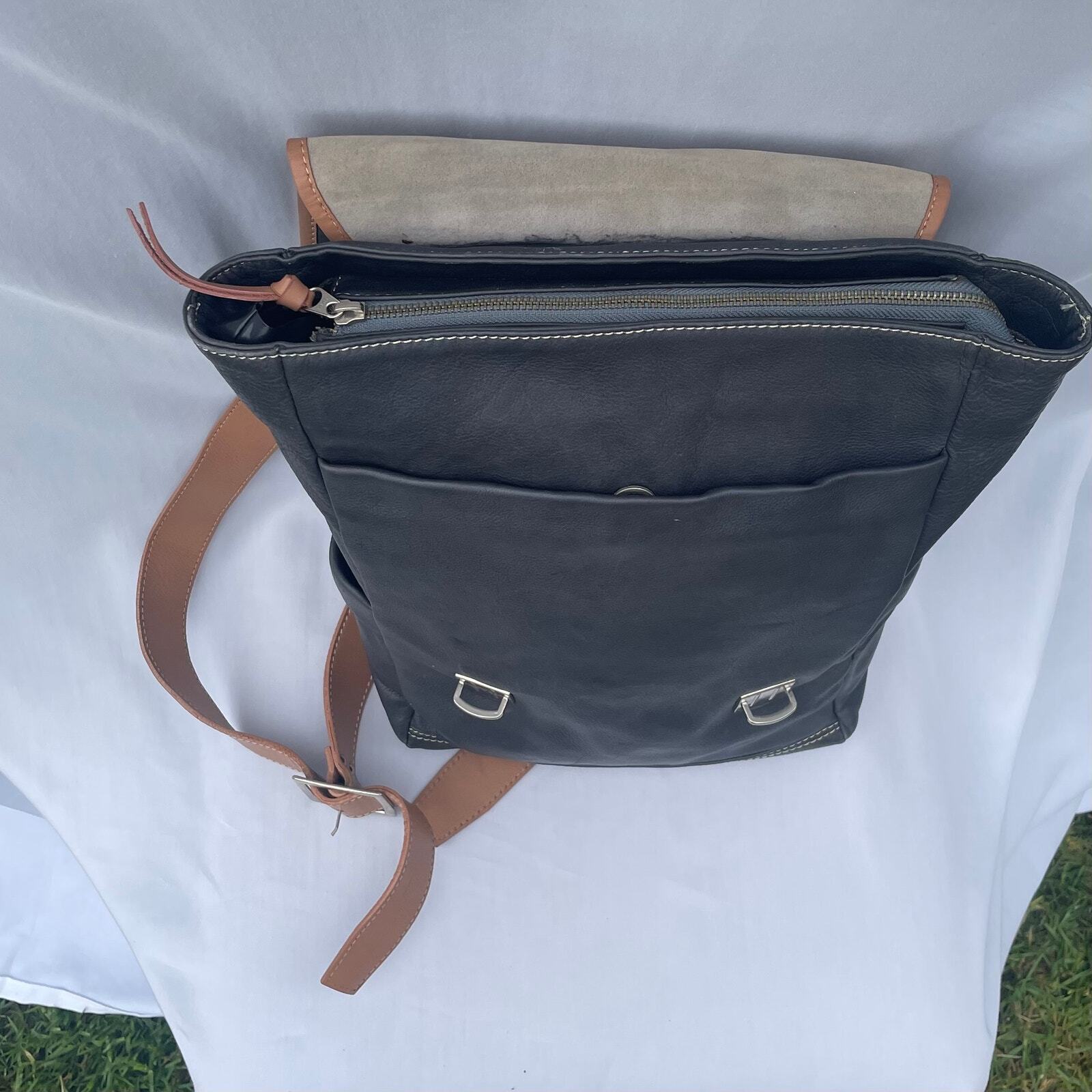 Maneki Two Tone Leather Backpack - image 5