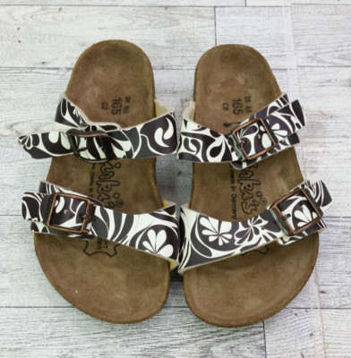 Birkenstock Girls Salina Sandals Brown White Birkis Shoes Size EU 26 US 8 Kids