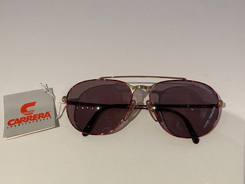 NOS Vintage Carrera 5469-30 metal aviator sunglasses red print with gold - Picture 5 of 5