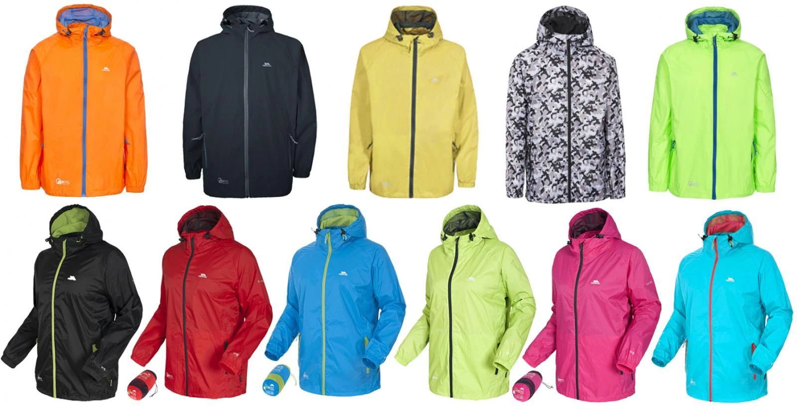 Trespass Qikpac Waterproof Packaway Jacket with Bag - Unisex / Mens / Womens
Opens in a new window o
