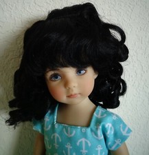 Wig full of long curls Size 8 for Effner Little Darling doll HTF - black