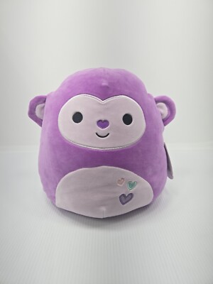 Squishmallows 11'' Hartman Monkey Purple Heart Belly 2024 Valentine Plush NWT