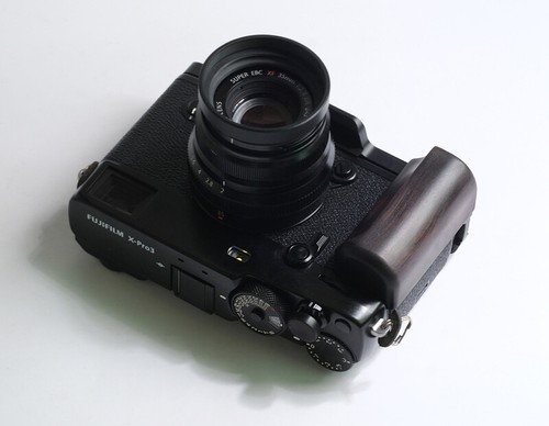 Piastra di base in lega supporto impugnatura in legno fatto a mano per fotocamera Fujifilm X-PRO3 Xpro3 - Foto 6 di 18