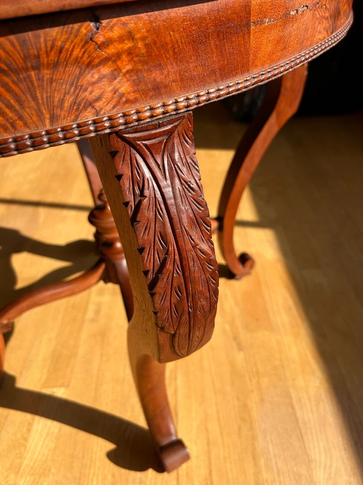 Antique 19th Century  Wood Parlor Table - Image 4 of 4