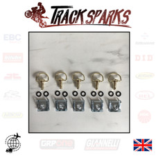 DZUS TYPE FASTENERS CLIPS D-RING GOLD CHROME PLATE 17mm x 5 PACK UK STOCK