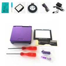 NEW GBA SP Game Boy Advance SP Replacement Housing Shell Screen Lens Purple USA 