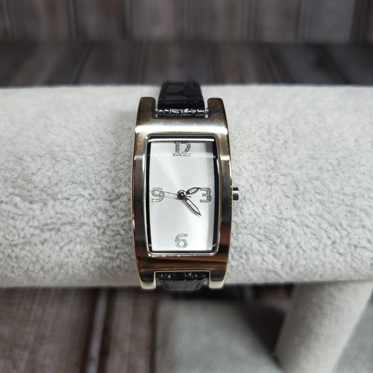 MARKS SPENCER Women s Watch Silver Tone Black Leather NEW