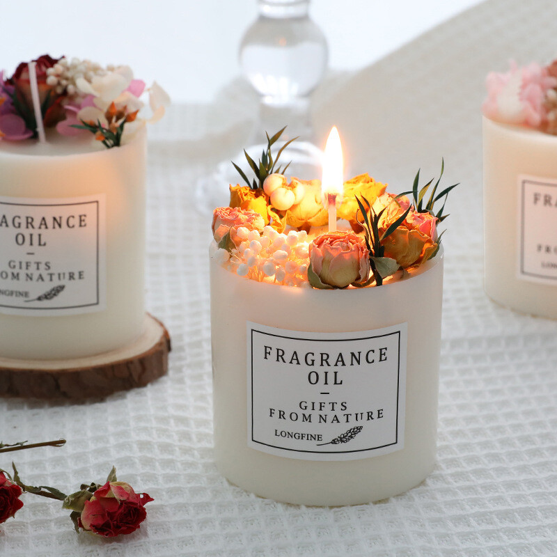 Dried Flowers Decor Romantic Candles-image