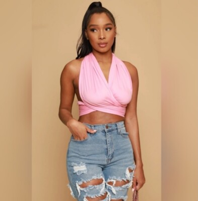 NWT SWANK A POSH Puzzler Multi Way Wrap Top - Candy Pink Size 2X