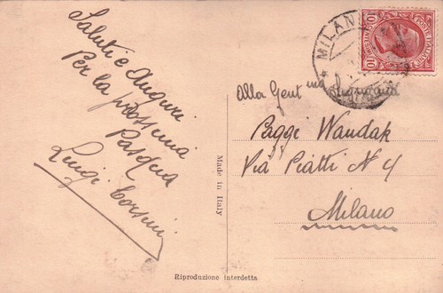 1910ca CARTOLINA AUGURALE DI BUONA PASQUA - Bild 2 von 2