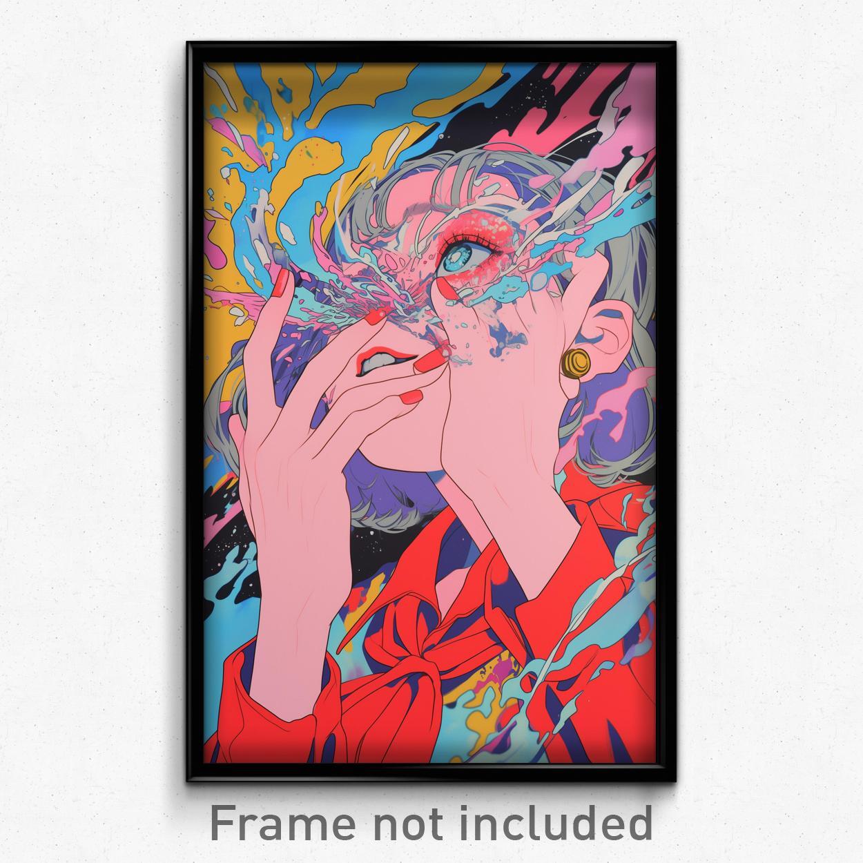 Vintage Movie Art Poster - Bewildered Girl with Red Neckerchief Film Print