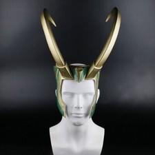 Avengers Thor 3 Ragnarok Loki Mask Cosplay Golden PVC Full Head Helmet Props New