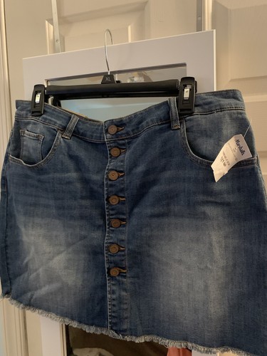INDIGO REIN WOMENS Mini SKIRT JEAN clothing Button Front NWT SIZE XL 15/31