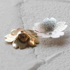 Solid Brass Flower Bead Cap - 18x4mm 4372C-Q-11
