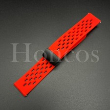 22 MM Red Rubber Magnetic Watch Strap Fits For Blancpain X Swatch Arctic Ocean