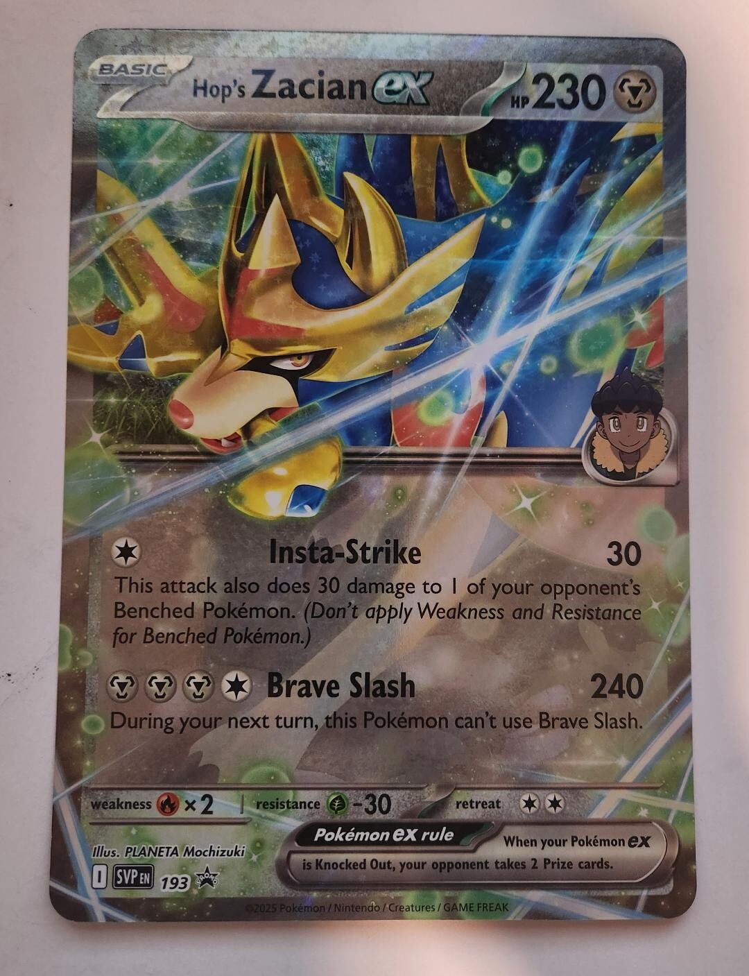 JUMBO Hop's Zacian ex SVP193 Black Star Promos Holo Pokémon 2025 NM OVERSIZED