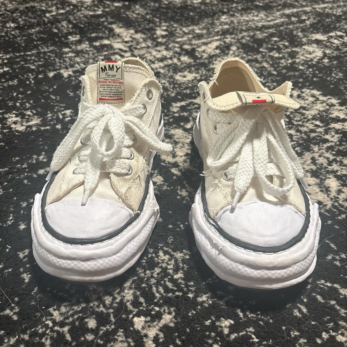 Maison Mihara Yasuhiro MMY Distressed Canvas Sneakers White Men's