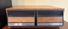 Vintage 2 Drawer 28 Cassette Tape Storage Holder Organizer Faux Wood Grain 80s