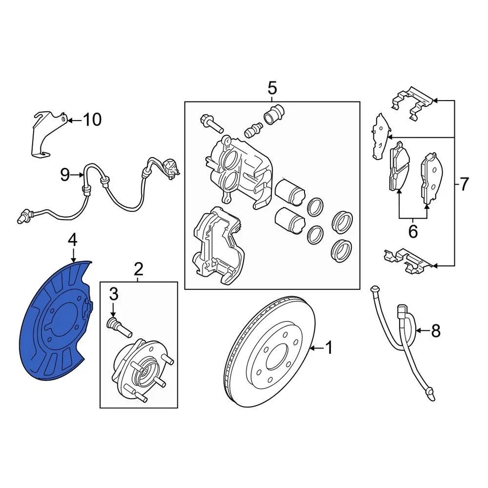 For Nissan Frontier 2012-2024 Nissan 41150ZZ70A Front Brake Dust Shield Foto 4 de 4