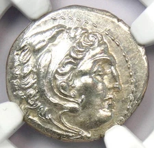 Alexander the Great AR Drachm Greek Silver Coin 336 BC - Certified NGC MS (UNC)