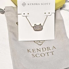 New Kendra Scott Elisa Cat  Iridescent Drusy Oval Necklace