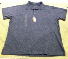 Simply Southern Outfitters XL Mens Heathered Blue Polo Shirt Red Dog Logo