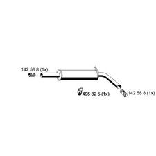 ERNST Mittelschalldämpfer für VW Polo 9N_ Skoda Fabia I Combi 6Y5 6Y2 6Y3 645034
