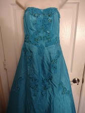 Vintage Blue Formal Beaded Long Dress S. On Holiday Sale $60 To $25