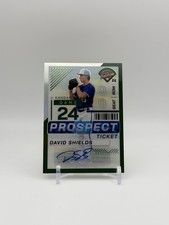 David Shields 2024 Panini Prospect Edition Holo Ticket Signatures Green Auto