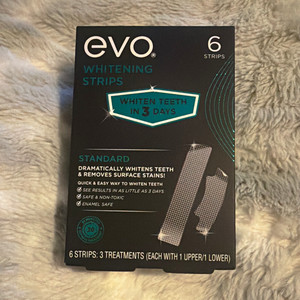 evo Standard Teeth Whitening Strips, 6 Strips (3 Treatments) Enamel Safe