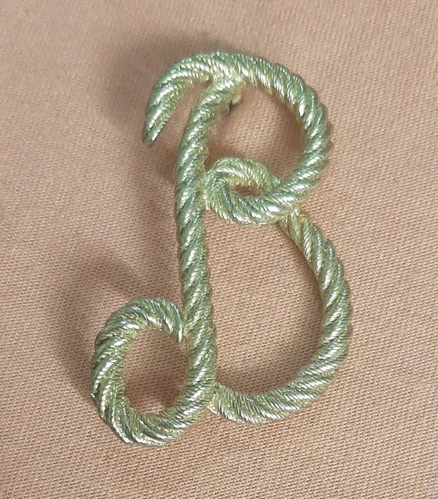 Vintage Large Script Rope Style Initial Letter B … - image 2