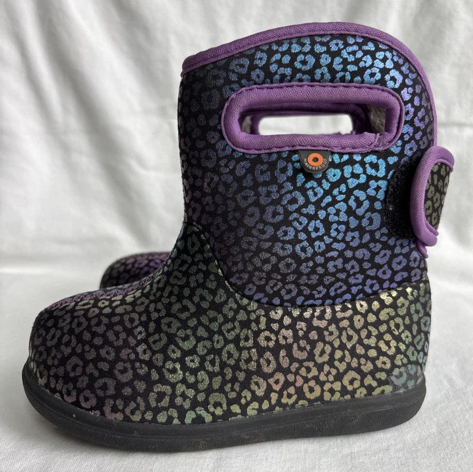 Bogs Baby Bogs II Arco Iris Leopardo Botas Impermeables Talla US 8 EU 24 Foto 3 de 4