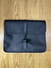RAINS Water Resistant Mens Black Business Zipper Laptop Bag without strap 16x14