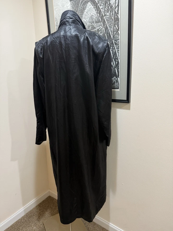 Maggie Lawrence Long Jacket Sz M Black Snake Skin Print Buttons Vintage 1980s - Image 4 of 4