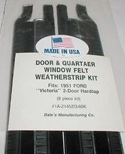 New Usa Door Window Felt Kit Fuzzies Cat Whiskers Beltline 1951 Ford Victoria New Usa Door Window Felt Kit Fuzzies Cat Whiskers Beltline 1951 Ford Victoria