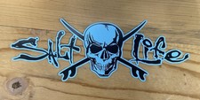 Salt Life Skull with Surfboards Die Cut Sticker 10.5" Print & Cut Design