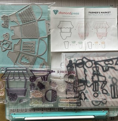 Stamps of Life Create A Card BASKET Builder Treat Box Diamond Press Flower Cart