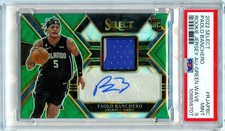 PAOLO BANCHERO RC 2022 PANINI SELECT GREEN WAVE ROOKIE PATCH AUTO SP 8/25 PSA 9