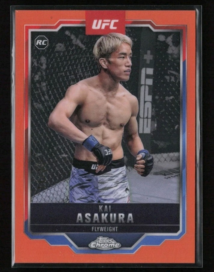 2025 Topps Chrome UFC Kai Asakura RC /25 Rookie Card Orange Refractor #161