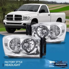 For 06-08 Dodge Ram 1500 / 06-09 2500 3500 Chrome Clear Corner Headlights Lamps