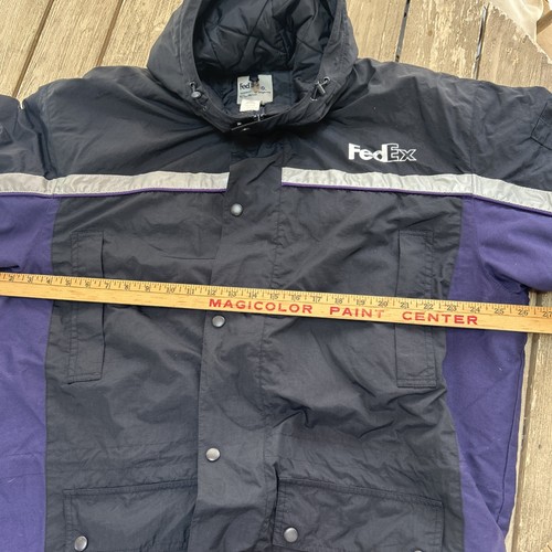 FedEx Stan Herman Hooded Raincoat XL Reflective VF Imagewear Parka Coat - Picture 5 of 11