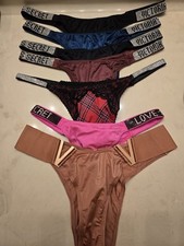 Victoria's Secret Shine Strap Panties Lot Of 6 Small/ 1 medium