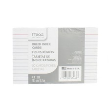 2 Pack Mead Index Cards, Ruled, 4in X 6in, 50 Ct