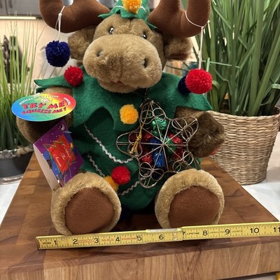 FRANGO MUSICAL TREE DEER / MOOSE / REINDEER, BON MARCHE, 12'' TALL